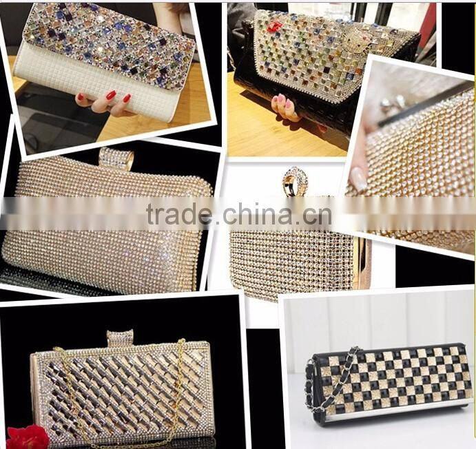 Blue color decorative glue on rhinestone hotfix chain/belt for dress