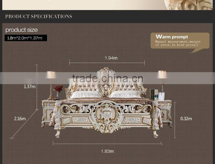 hand carving furniture - handcraft royalty golden foil bed