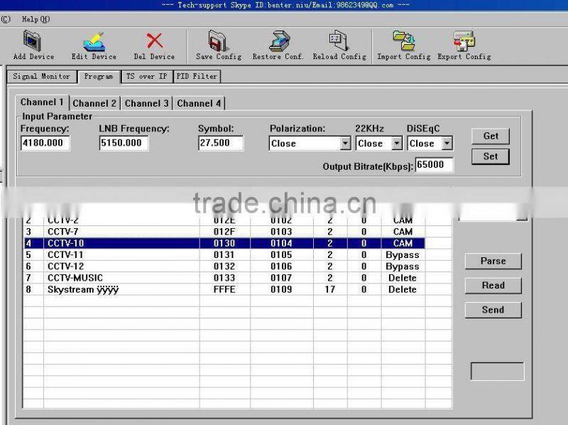4in1 dvb s2 CI IP SPTS Multicast IRD (4 DVB-C RF in,4 CI,4 ASI+IP 32 SPTS Multicast UDP out)
