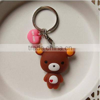 bear boy shaped cute 3d pvc keychain/custom soft pvc keychains