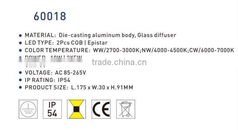 Halogen H-PIN wall light fixture/indoor surface mounted wall lamp