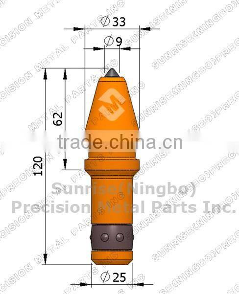 C31 25mm shank best foundation drilling cutting tools drill bits auger rock chisel teeth tungsten carbide bullet teeth