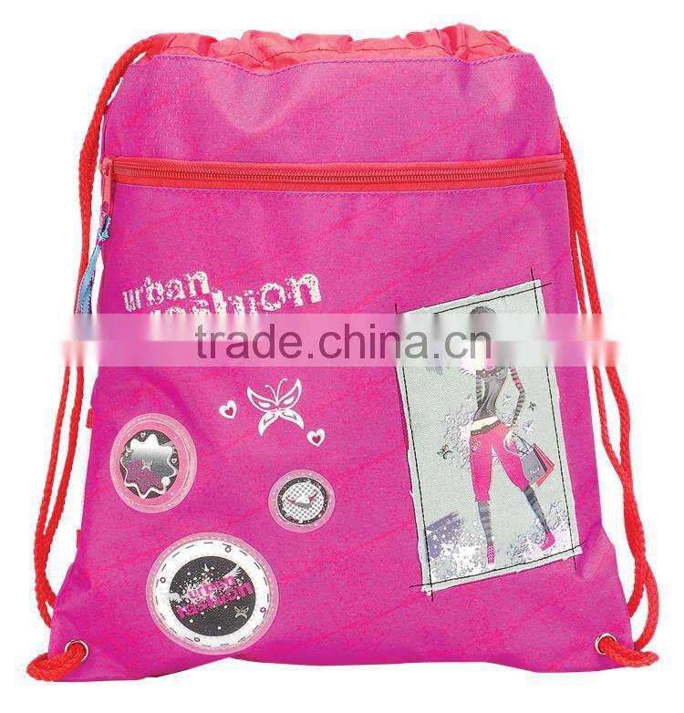 Printed Polyester shoe bag, drawstring bag, dress shoe bag