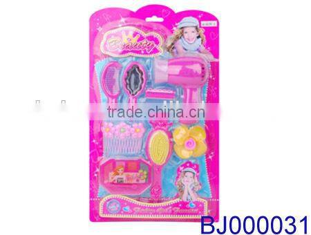 New arrival fancy toy for girls plastic electric hair dryer and led hair straightener toy set