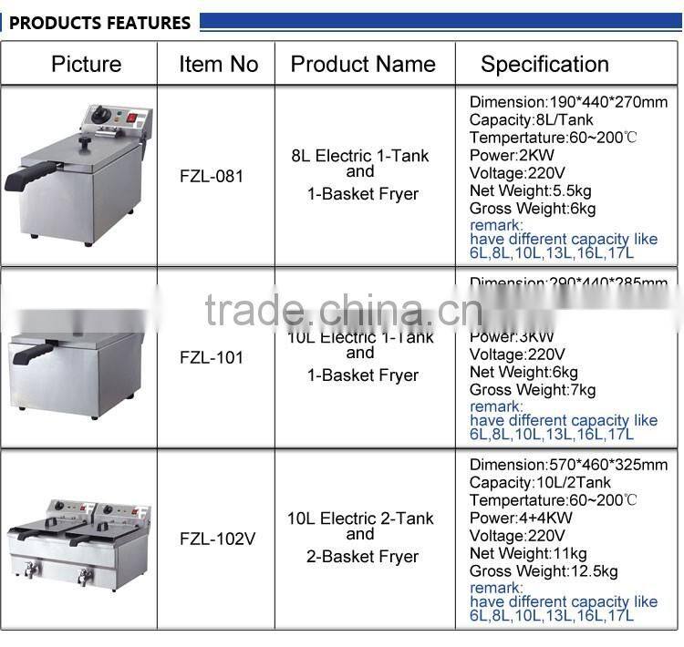 Factory Price 10L Single Tank Fryer For Sale Industrial Air Gas fryer