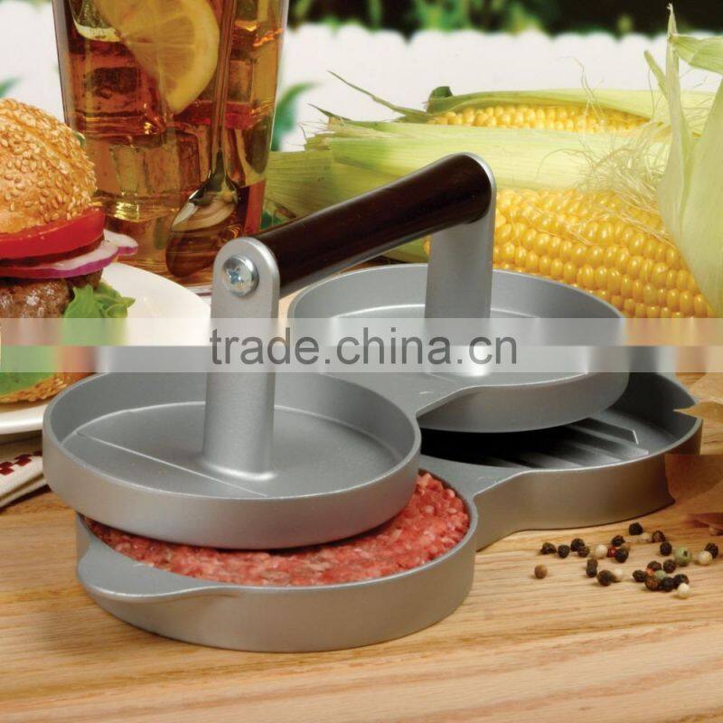 Double Burger Press Hamburger Patties Maker Meat Press Kitchen Tools