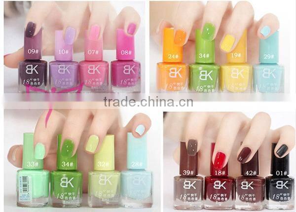 2015 new colors bk fast dry nail lacquer with 42 colors