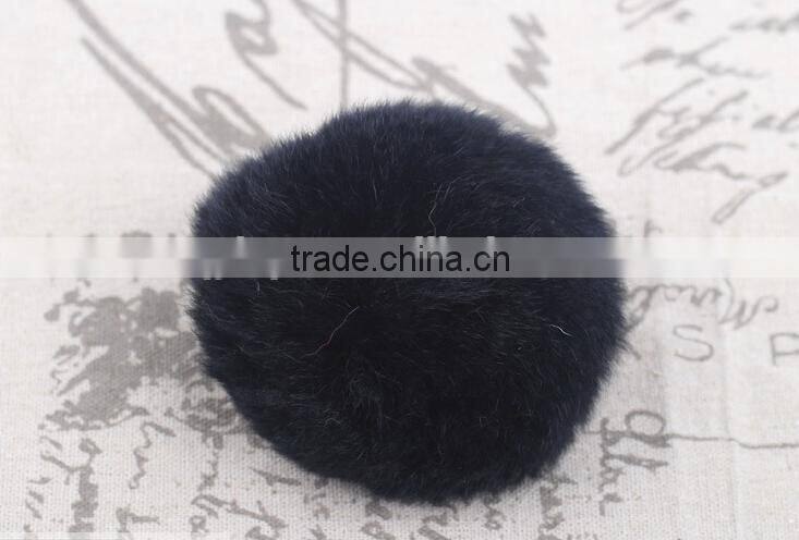 Customize Fashion Colorful Fluffy Ball Keychain / Rex Rabbit Fur Ball
