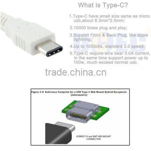 3 feet USB 3.1 Type C to USB 2.0 AM cable Black