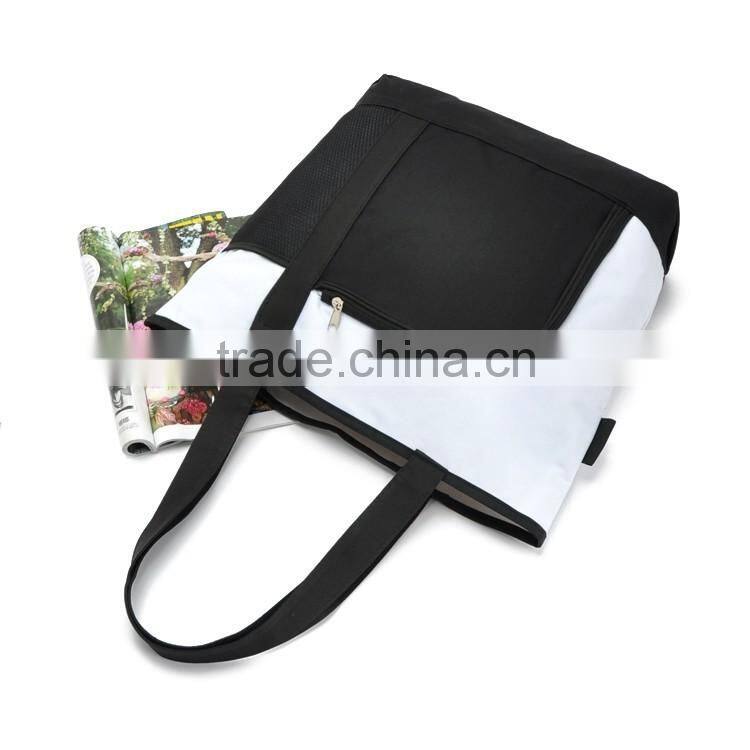 High quality 2016 fashion polyester waterproof promotional cheap logo shopping bag