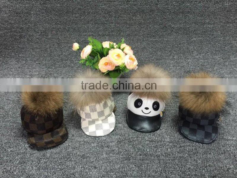 Fashion promotional gifts coin purse with raccoon fur ball keychain