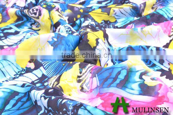 Mulinsen textile fashion pattern knitted digital printed polyester FDY fabric