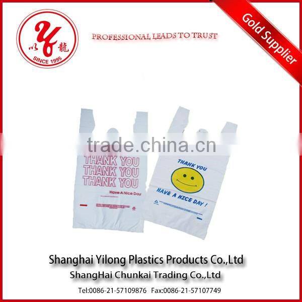custom printed coloured eco-friendly plastic t-shirt bag