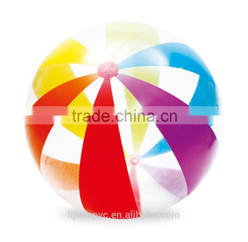 Sports toy water ball, inflatable soccer ball, PVC Inflatable Rainbow Beach Ball