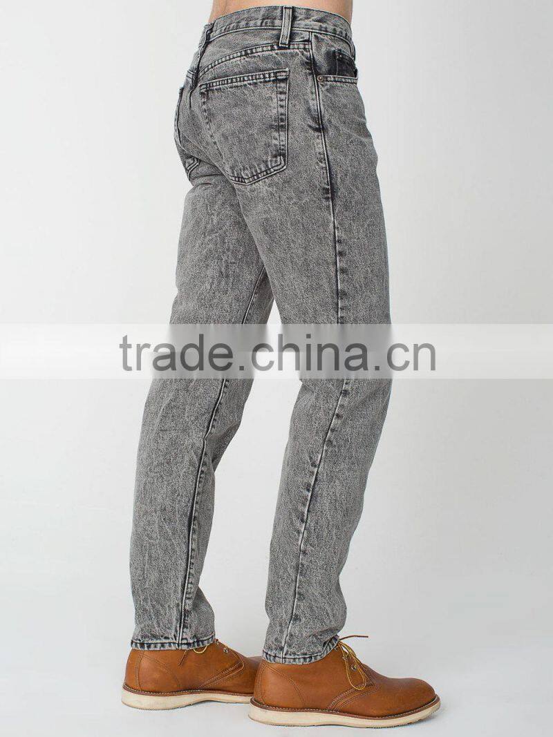 men's acid wash classic denim jeans