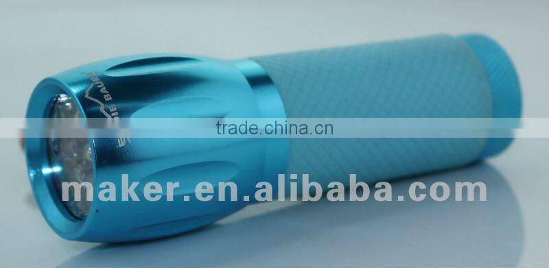 9 LED Aluminum flashlight with fluorescence cover