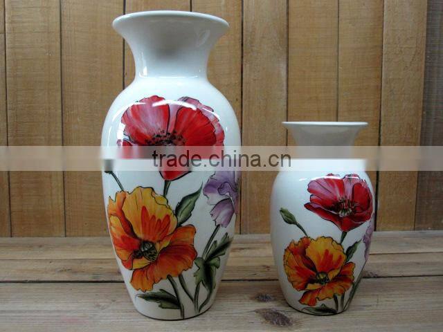 Hand paint round ceramic plate set