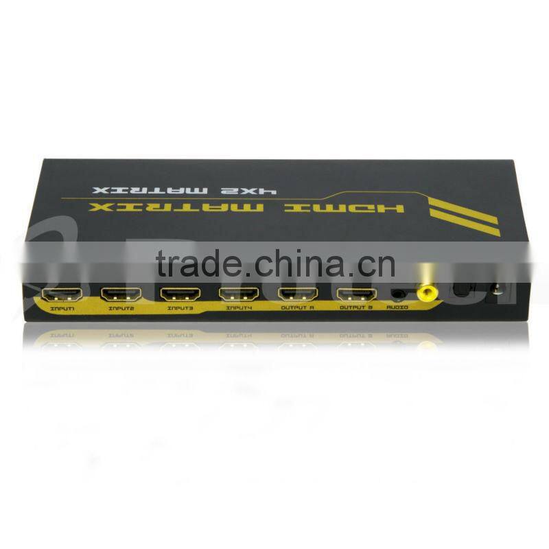 4x2 hdmi matrix with optical or analog audio out PET0402A
