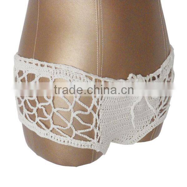 Best selling beige bikini crochet sexy girls micro bikini bottoms