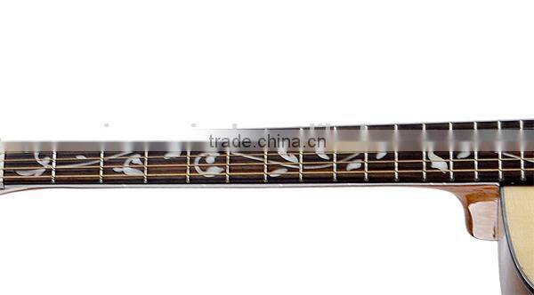 good quality catalpa acoustic guitar with fingerboard inlay