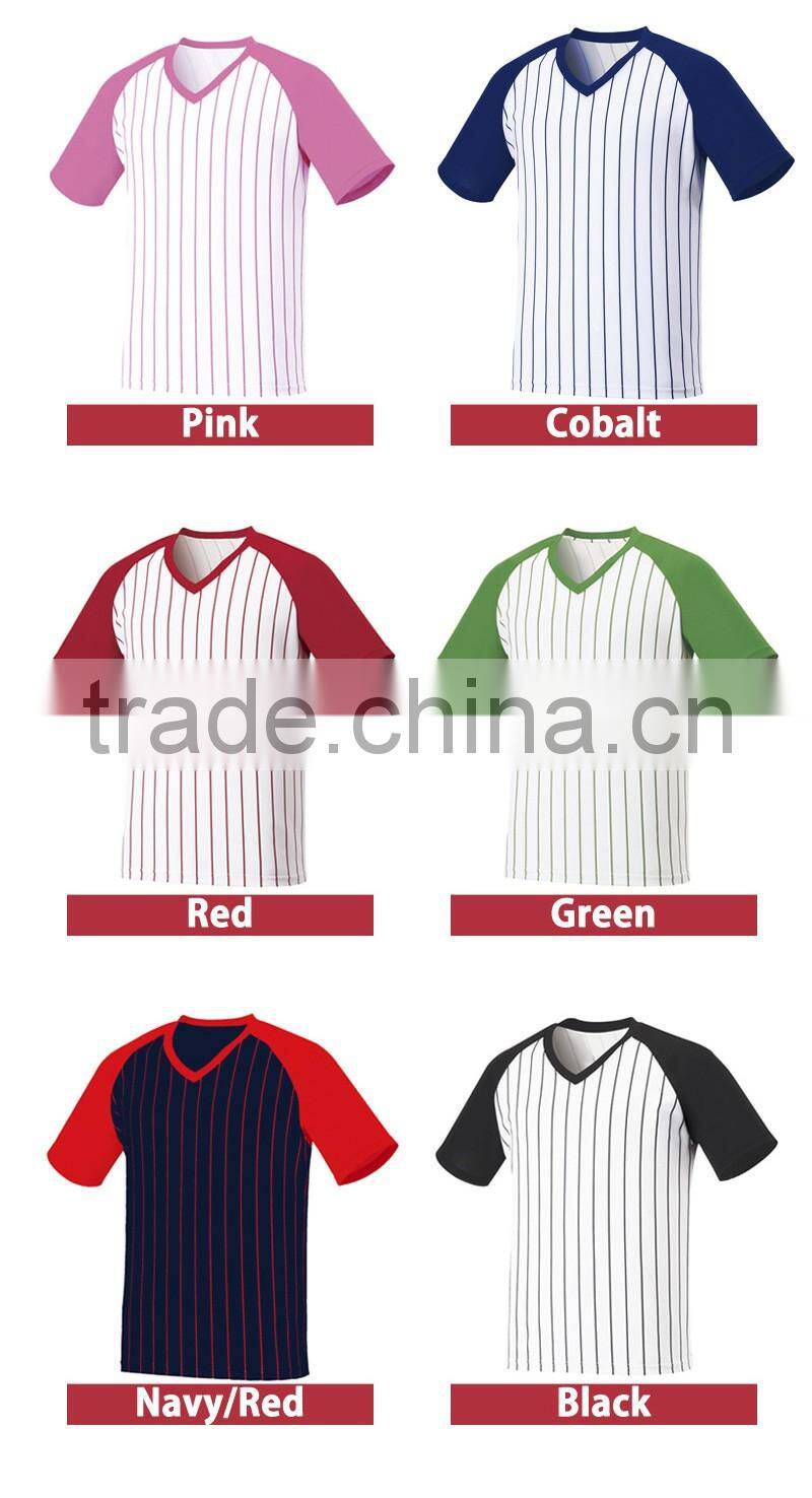 Stan Caleb 2016 mens v neck baseball striped raglan t shirt team sports tee tops