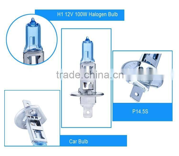 12V 100W Halogen Bulb Car, H1 Halogen Bulb for Automobiles Spare Parts