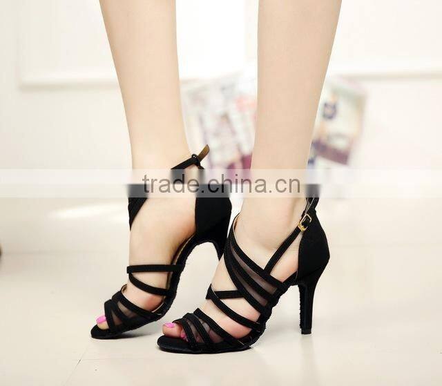 New Fashion Satin Latin Ballroom Dancing Shoes for Girls High Heels Plus Size 34-42 Dance Shoe