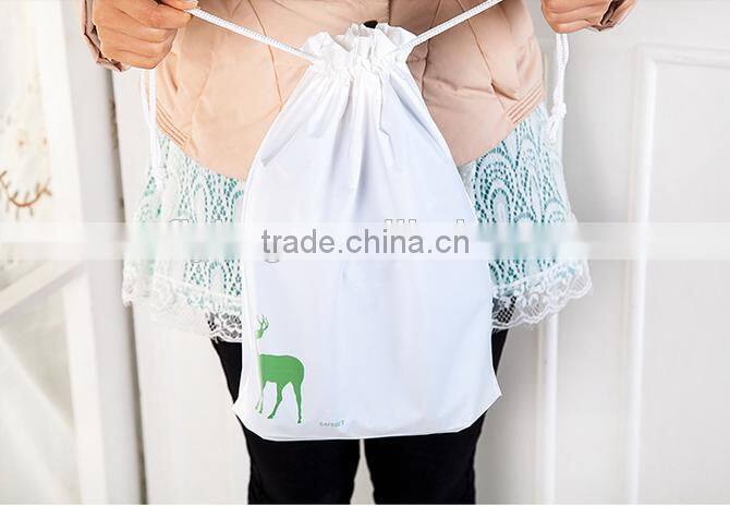Promotional Logo Printed Cheap Polyester Drawstring Bag,waterproof packaging bags