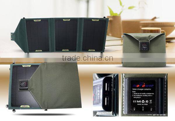 2016 High Quality Full Certified 15W Portable Solar Mobile Charger
