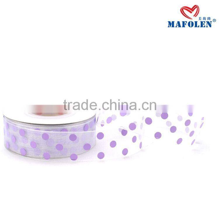 Cheap price 4cm custom printed dot wholesale deco poly mesh for dresses