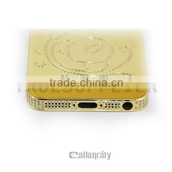 New design for Samsung rose gold middle plate with diamond for samsung s6 grand housing