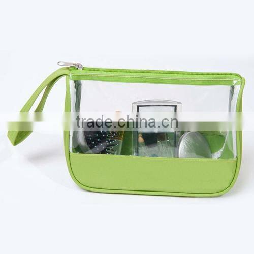 Professional fashional pvc cosmetic bag with handle