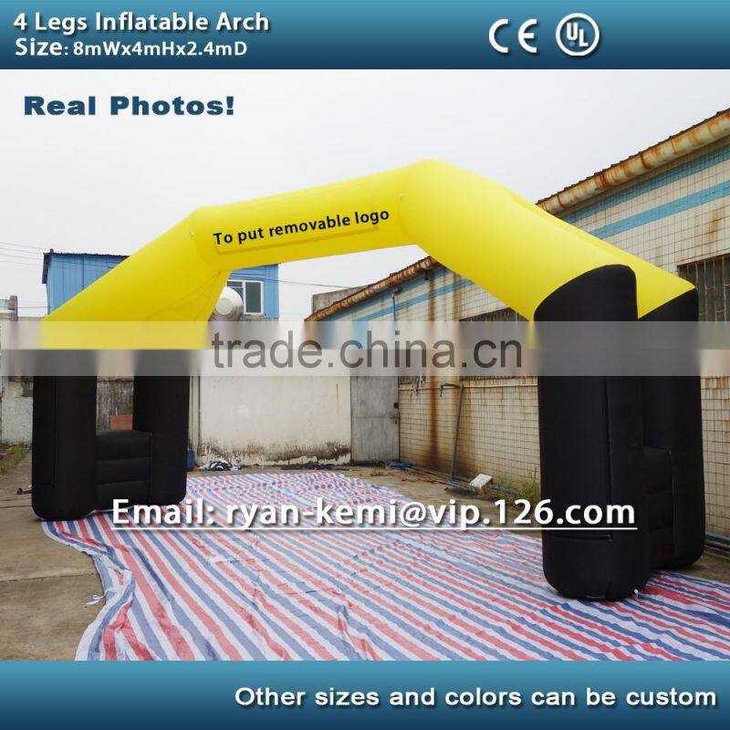 inflatable finish line arch yellow black