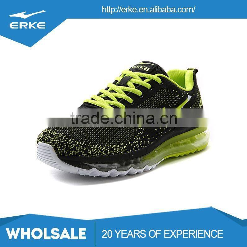 ERKE wholesale dropshipping hot sales breathable flyknit mesh black grey blue fashion brand mens air running shoes
