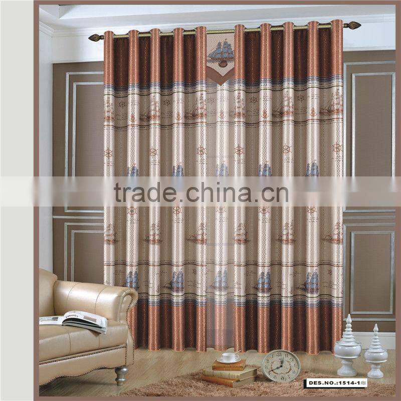 Blackout fabric printed sheer curtain net polyester sheer curtain