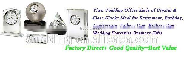 Personality Glass Round Crystal Clock For Father's Gifts