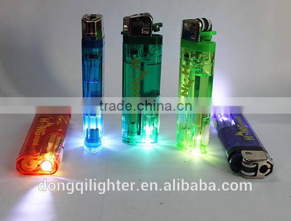 hot sell Plastic Silver cap Flint Lighter with LED