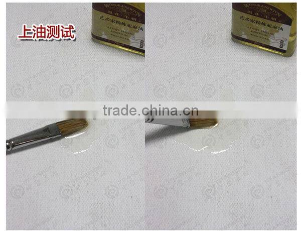 Transon 4438 triple acid-free primed smooth texture 322gsm linen blend canvas roll, 62.9'' wide, practice quality