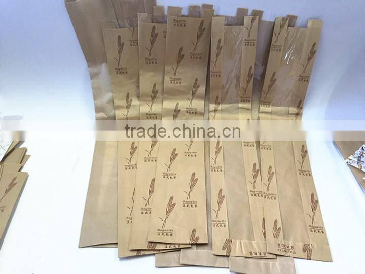 good quality quick delivery kraft paper bags for long bread with clear window