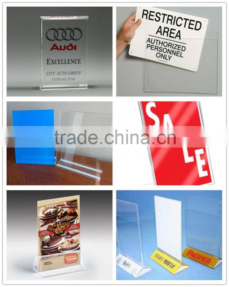 DL Clear acrylic custom printable desktop insert new design menu holder wholesale