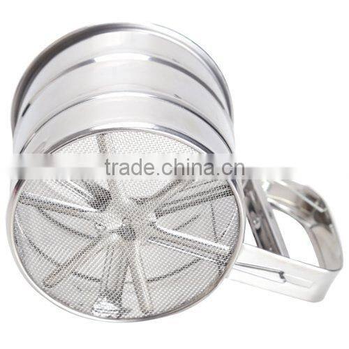 Mesh Flour Bolt Sifter Manual Sugar Icing Shaker Stainless Steel Cup Shape