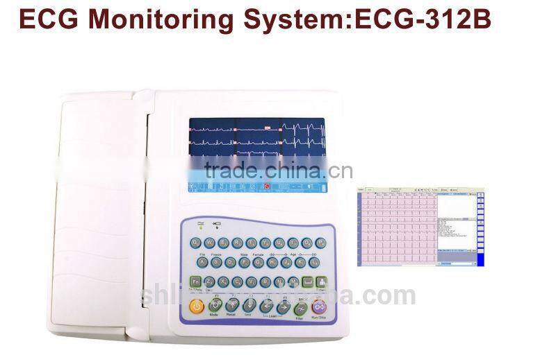 Portable ecg monitor with color touch display ECG Monitor ECG-312B