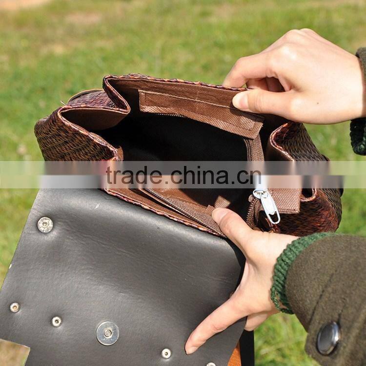 2016 New cheap straw bag ladies handbag thailand straw bag for women light straw backpack