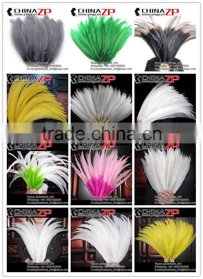 Top Supplier CHINAZP Bulk Sale Good Quality Wonderful Bleached White Long Silver Pheasant Tail Feathers Right
