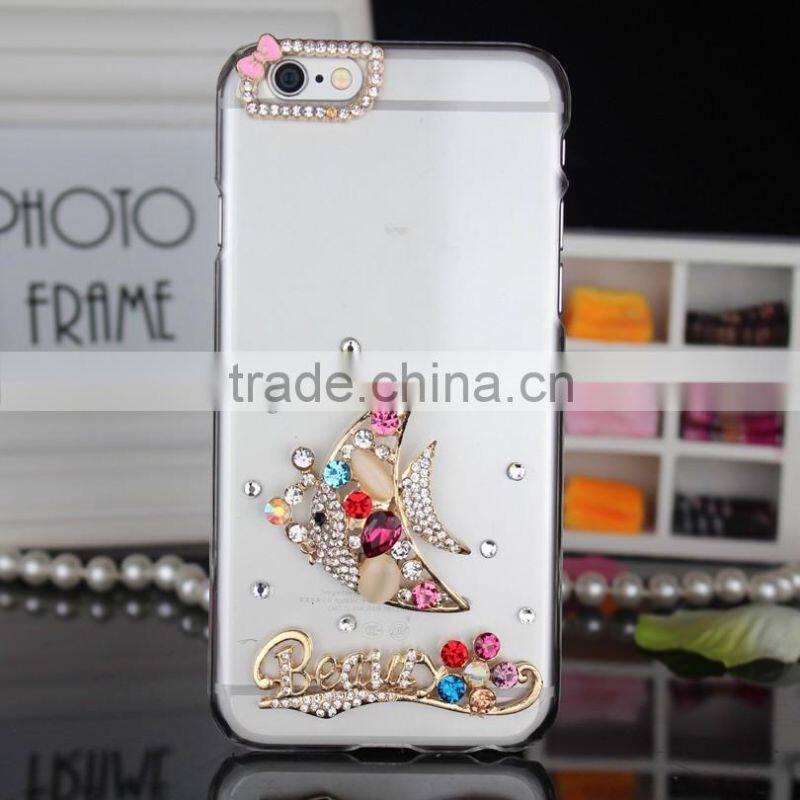 New Luxury 3D bling Rhinestone pc hard phone back cover case for iphone 6s