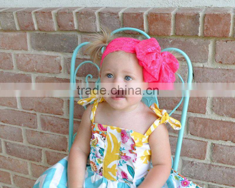 Lovely mixed color lace bowknot headband, flower lace headband baby headband Alibaba 2016