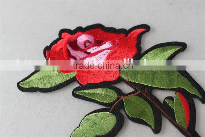 good looking 15*24cm embroidery rose patches leather patch snapback for sale