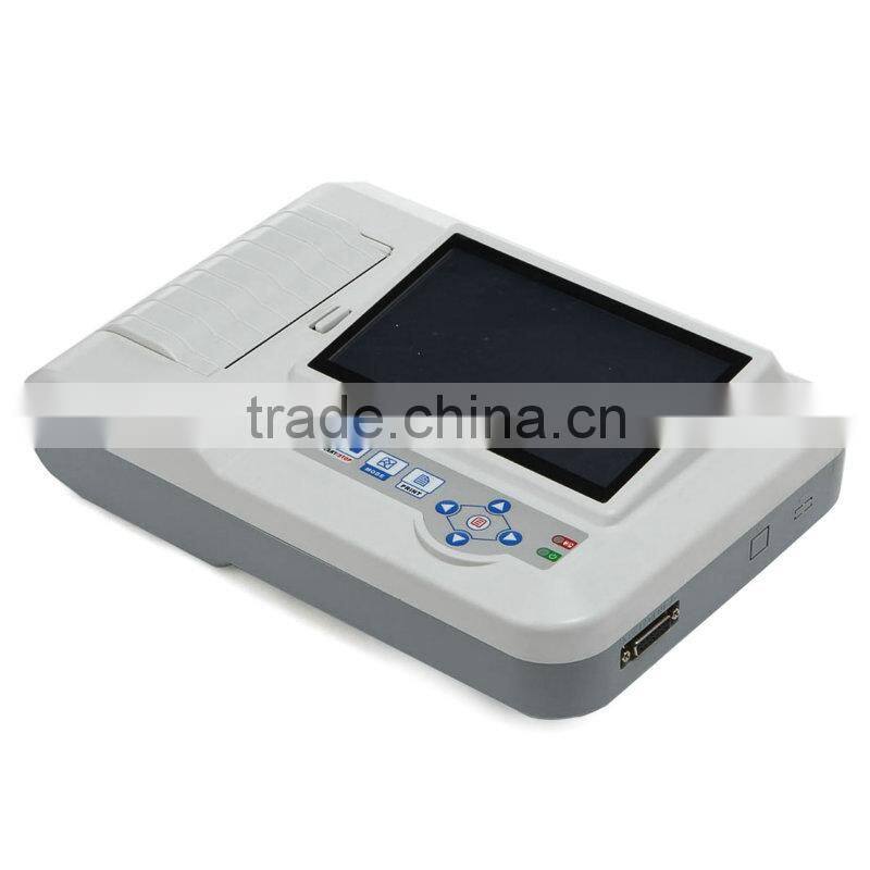 CE High Quality Portable 6-channel Software Electrocardiograph 7 Inch Color Touch Screen ECG Machine EKG Machine EKG-923-Shelly