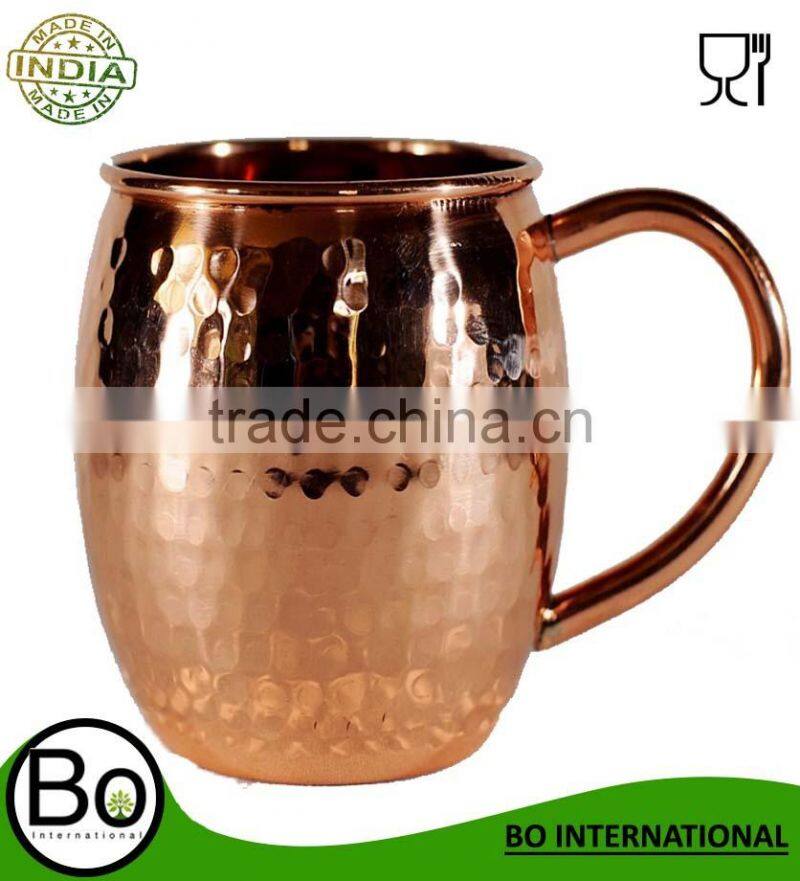 100% Pure Copper Moscow Mules Barrel Hammered Mug