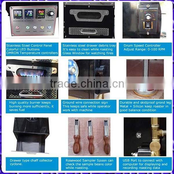2017 Discount commercial coffee bean roaster machine by professional baking machines manufactuerer